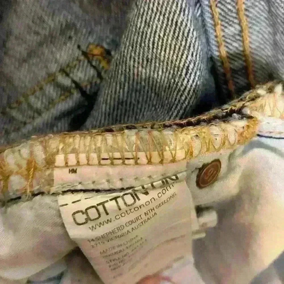 Cotton on The boyfriend patch jeans sz 10 dark wash casual comfy high waisted - Picture 11 of 11